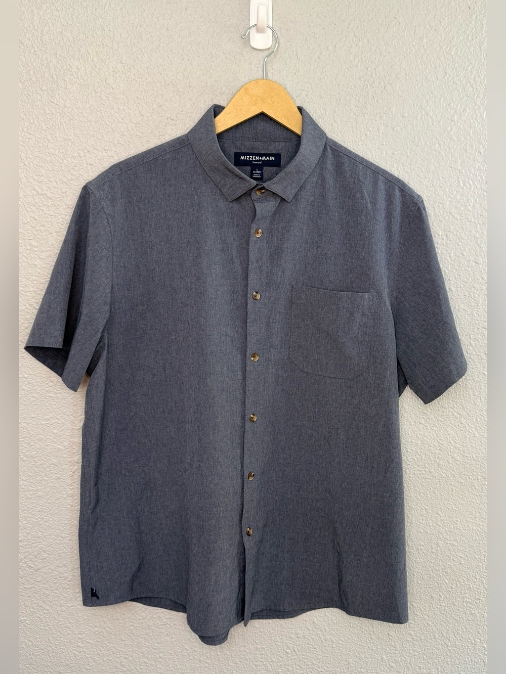 Mizzen+Main | Leeward Short Sleeve | Heather Blue | Size Large